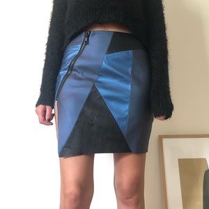 Nasty Gal Faux Leather Metallic Mini Skirt